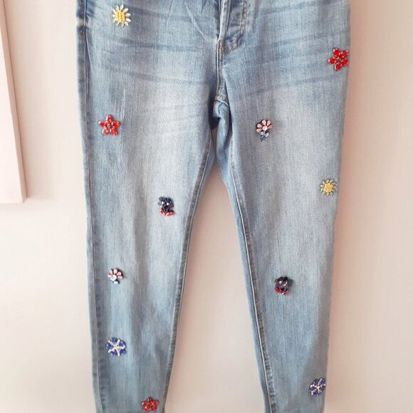 NWT For the Republic floral applique embellished slim ankle jeans, 26 - Picture 15 of 15